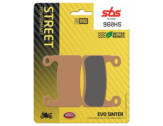 Mejora el frenado de tu moto con las pastillas SBS 960HS. Compuesto sinterizado de alto rendimiento para calle y carretera. ¡Envío a todo México! Motos compatibles: BMW R1250 GS, GS Adventure, RT, RT Sport, R1000S, S1000XR.
