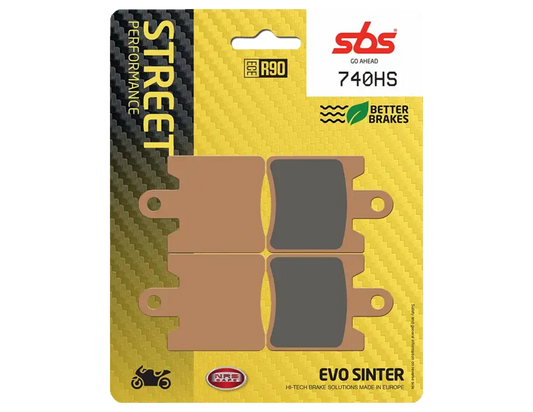 Mejora el frenado de tu moto con las pastillas SBS 740HS. Compuesto sinterizado de alto rendimiento para calle y carretera. ¡Envío a todo México!